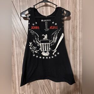 Johnny Ramone Black Graphic Tank Top